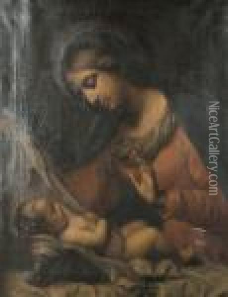Madonna Of The Veil Oil Painting - Carlo Dolci