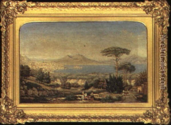 The Bay Of Naples Oil Painting - George Gilbert (Sir) Scott