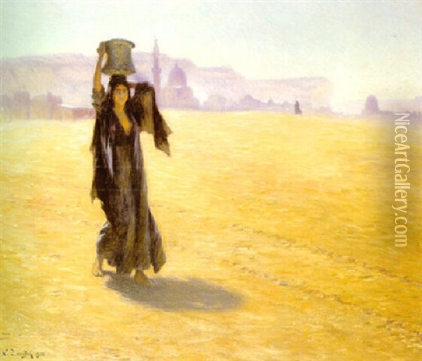 La Jeune Fille Du Desert Oil Painting - Ludwig Deutsch