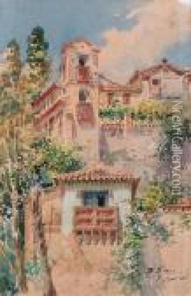 Casas De Granada Oil Painting - Enrique Marin Higuero