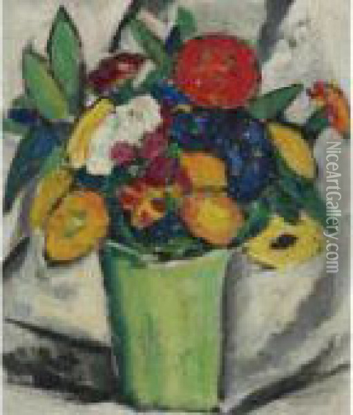 Vase Of Flowers Oil Painting - Marsden Hartley