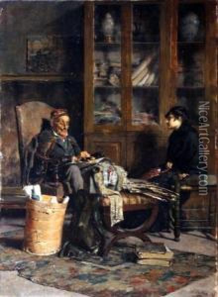 La Lettera Oil Painting - Vincenzo Volpe