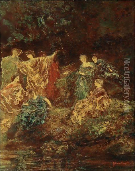 Festivite - Le Symposium Oil Painting - Adolphe Joseph Thomas Monticelli