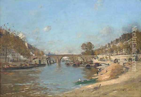 Pont Marie, Paris Oil Painting - Jean Baptiste Antoine Guillemet