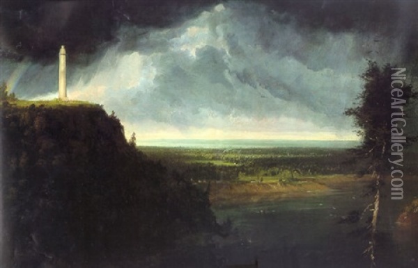 The Tomb Of General Brock, Near Queenston, Lake Ontario, Upper Canada Oil Painting - Thomas Cole