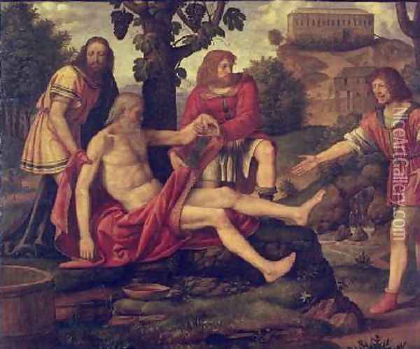 Ham mocking Noah Oil Painting - Bernardino Luini