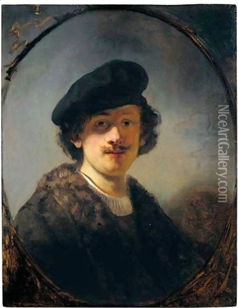 Self-Portrait With Shaded Eyes Oil Painting - Rembrandt Van Rijn