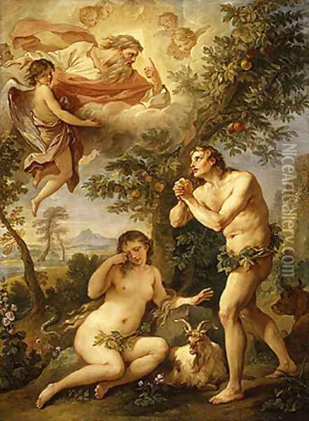The Expulsion from Paradise 1740 Oil Painting - Charles Joseph Natoire