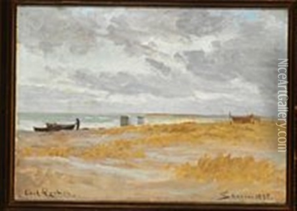 Skagen Beach Oil Painting - Carl Ludvig Thilson Locher