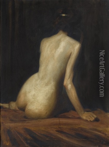 Study Of A Nude And Recruit To The Harem (2 Works) Oil Painting - Albert Henry Collings