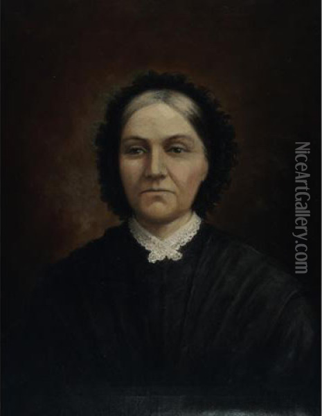 Portrait Of A Lady Oil Painting - Georges Marie Joseph Delfosse