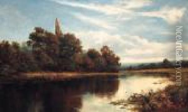 Magna Carta Island, Runnymede Oil Painting - Daniel Sherrin