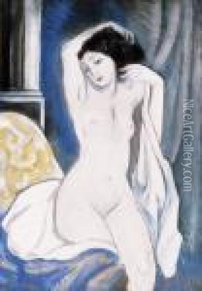 Nude In The Studio Oil Painting - Hugo Scheiber
