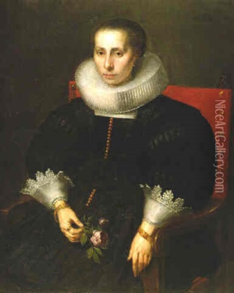 Retrato De Dama Oil Painting - Michiel Janszoon van Mierevelt