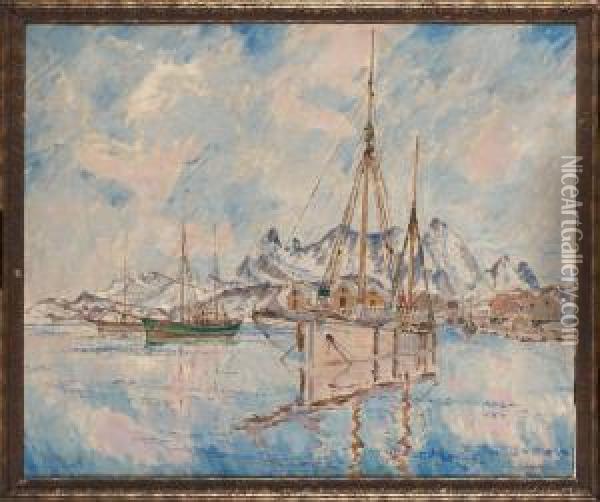 Arktisk Dag, Lofoten Oil Painting - Rikard Lindstrom