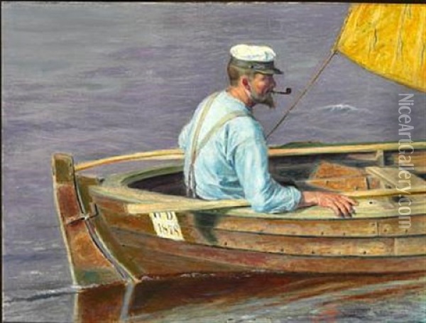 En Gammel Hvidlingfisker. Tidlig Sommerformiddag Oil Painting - Anton Laurids Johannes Dorph