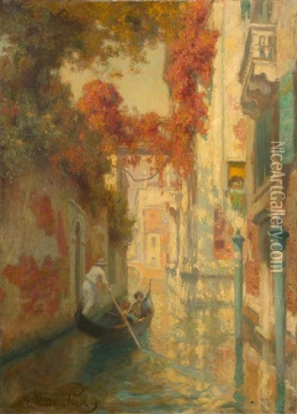 Kanal In Venedig Oil Painting - Edmond Jean de Pury