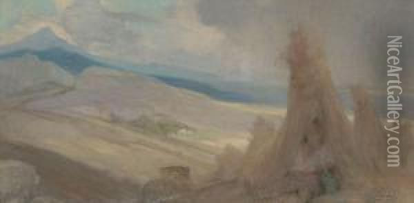 Bergachtig Landschap Oil Painting - Jules Van Biesbroeck