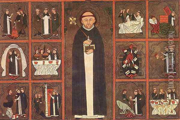 Scenes from the Life of St Dominic 1300-20 Oil Painting - Spanish Unknown Masters