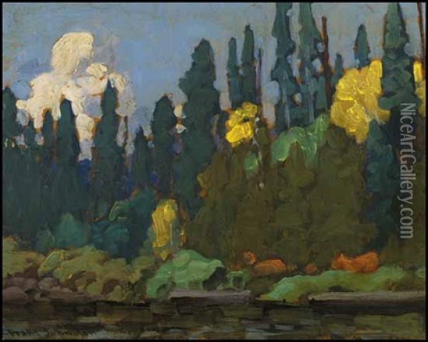 Hints Of Fall Oil Painting - Francis Hans Johnston
