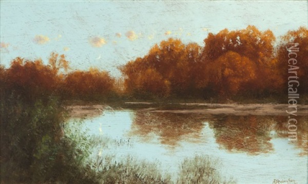 Twilight On The Sacramento River Oil Painting - Charles Dorman Robinson