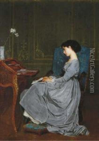 Contemplation Oil Painting - Auguste Toulmouche