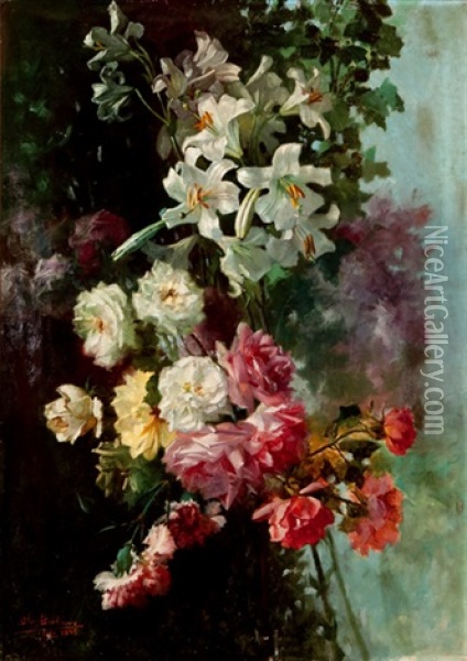 Flores Oil Painting - Blas Benlliure Gil