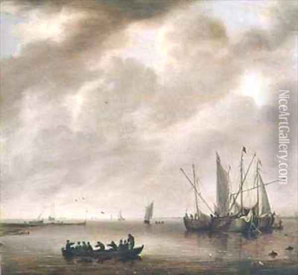 The Calm Sea Oil Painting - Willem van Diest