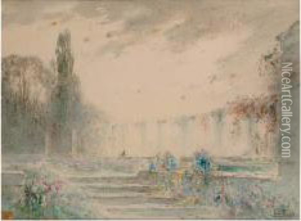 Bosquet Dans Le Parc Du Chateau De Versailles, Circa 1900 Oil Painting - Henri Louis Foreau