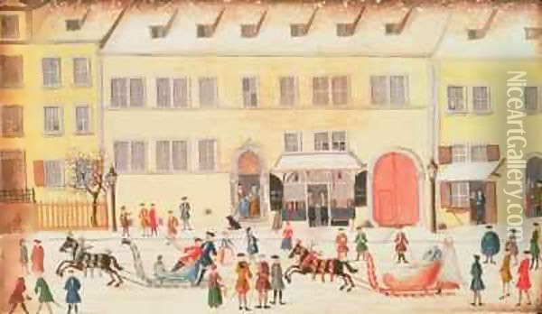 Eger 1451 f.26v Winter Scene in Nuremberg Oil Painting - Dr. J.C. Birckner