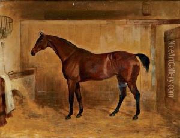 Cheval A L'ecurie Oil Painting - Edward Walter Webb