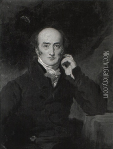 Portrait Of George Canning With His Arm Resting On A Table Oil Painting - Thomas Lawrence
