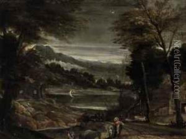 The Return From The Flight Into Egypt Oil Painting - Annibale Carracci