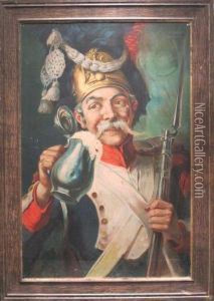 Grognard Buvant Une Chope De Biere Oil Painting - Francisco Tamagno