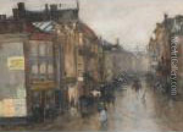 Street Scene, The Hague Oil Painting - Floris Arntzenius