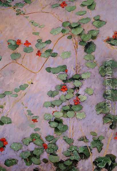 Nasturtiums Oil Painting - Gustave Caillebotte