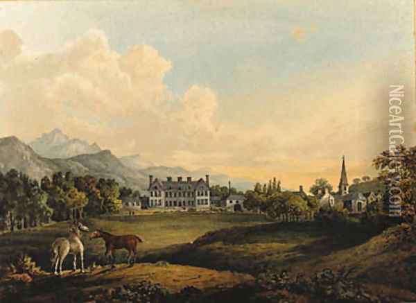 Views in Killarney Lord Kenmare's house Oil Painting - Sir Thomas Gage