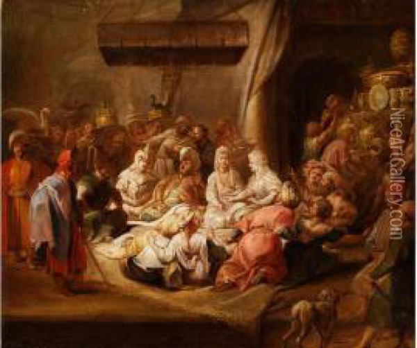 Audienz Am Hofe Des Sultans Oil Painting - Jan-Baptiste Vanmour
