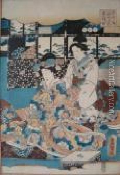 Musical Concert Oil Painting - Toyokuni