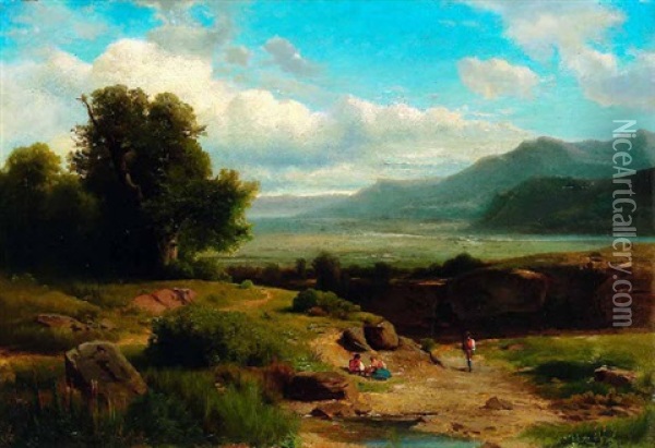 Blick In Das Elbtal Oil Painting - Eduard Emil August Leonhardi