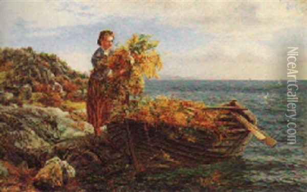 The Fern Gatherer Oil Painting - Colin Hunter