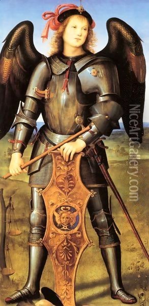 St Michael Oil Painting - Pietro Vannucci Perugino