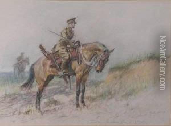 A Trooper Of The Queens Bays Oil Painting - Gilbert Holiday