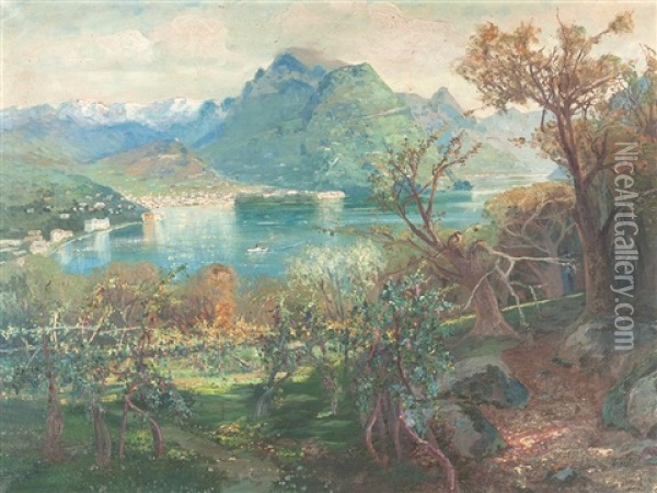 Lake Geneva Oil Painting - Giacomo Varese