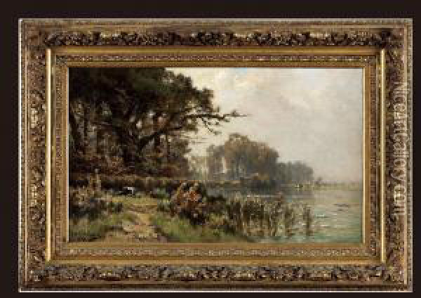 Le Vieux Rhin Oil Painting - Edmond De Schampheleer