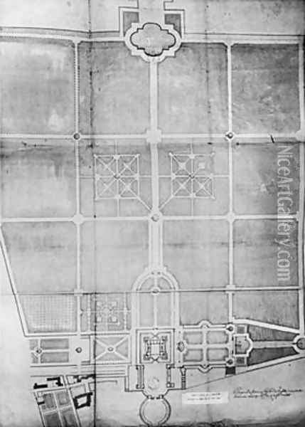 Plan of the first works at Versailles Oil Painting - Andre Le Notre