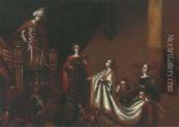 The Family Of Darius Before Alexander Oil Painting - Jacob Willemsz de Wet the Elder