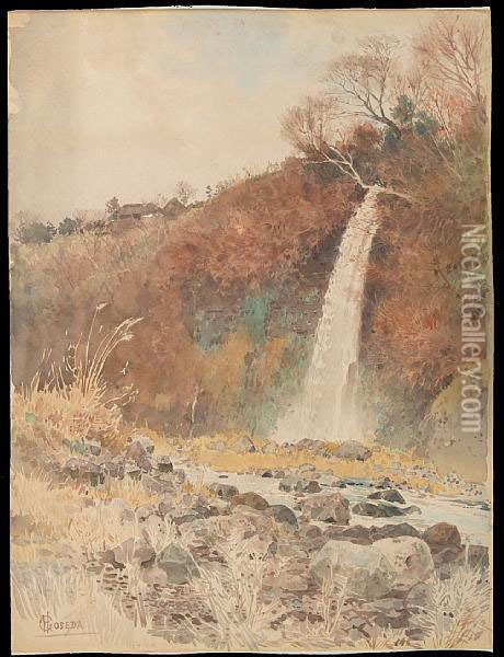 Waterfall Oil Painting - Goseda Horyn Ii