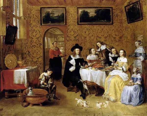 Family Portrait Oil Painting - Gillis van Tilborgh