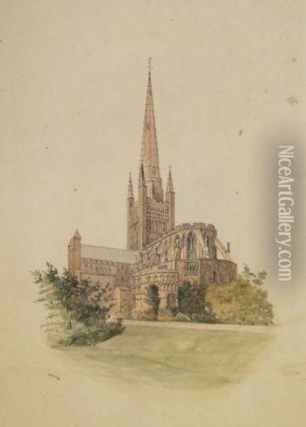 Norwich Cathedral Oil Painting - Edward Pococke